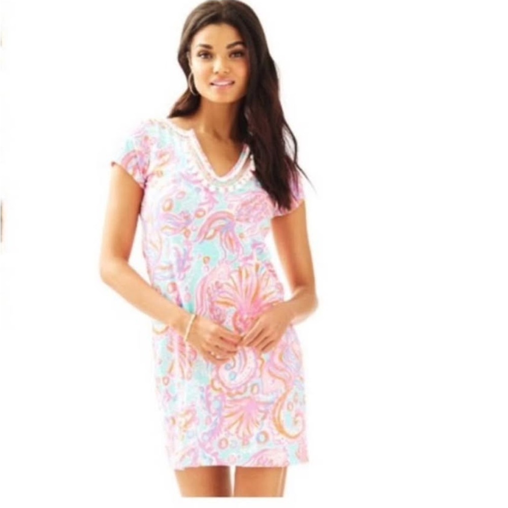 Lilly Pulitzer Pink and Blue Paisley Swim Cover-Up